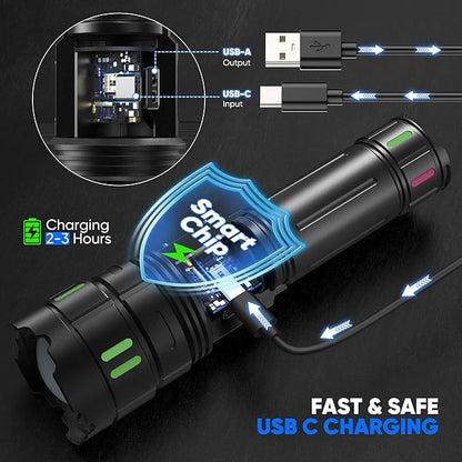 🔦⚡ LIDIMIX™  LINTERNA TELESCOPICA + PANTALLA DE CARGA 🔋| BATERÍA DE LITIO