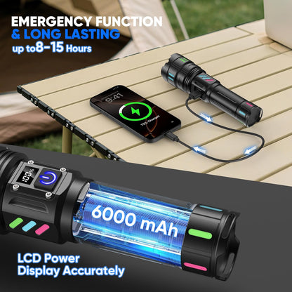 🔦⚡ LIDIMIX™  LINTERNA TELESCOPICA + PANTALLA DE CARGA 🔋| BATERÍA DE LITIO