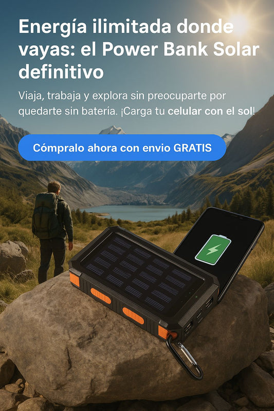 Waterproof Banco de Carga con Panel Solar
